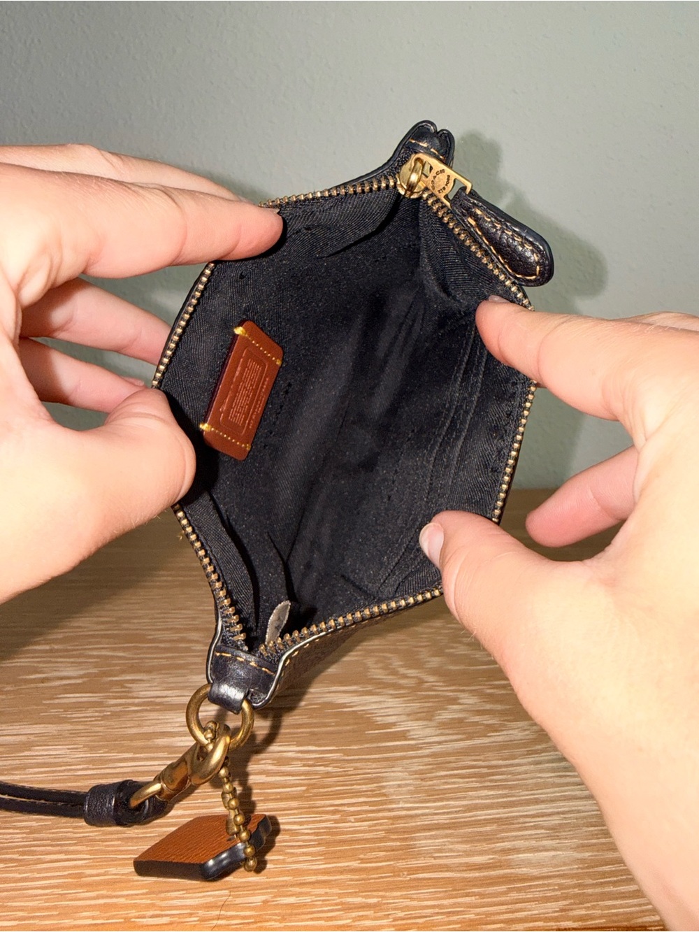 Coach x Disney Black Leather Wristlet - Picture 6 of 9